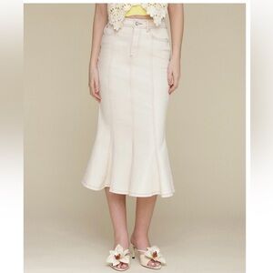 Avec Les Filles Midi Skirt - Ecru